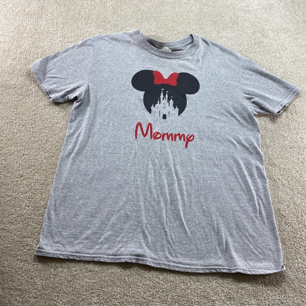 Gildan Shirt Mens Large Gray Disney Minnie Mouse Mommy Castle Graphic Tee